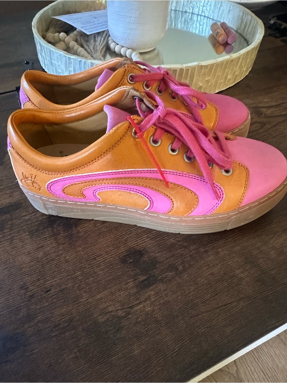 John Fluevog Pink and Orange Women's Low-Top Sneakers